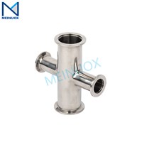 Sanitary Stainless Steel reducing cross with clamp ends