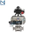 Sanitary Pneumatic 3PC Ball Valve With Solenoid Valve/Limit Switch