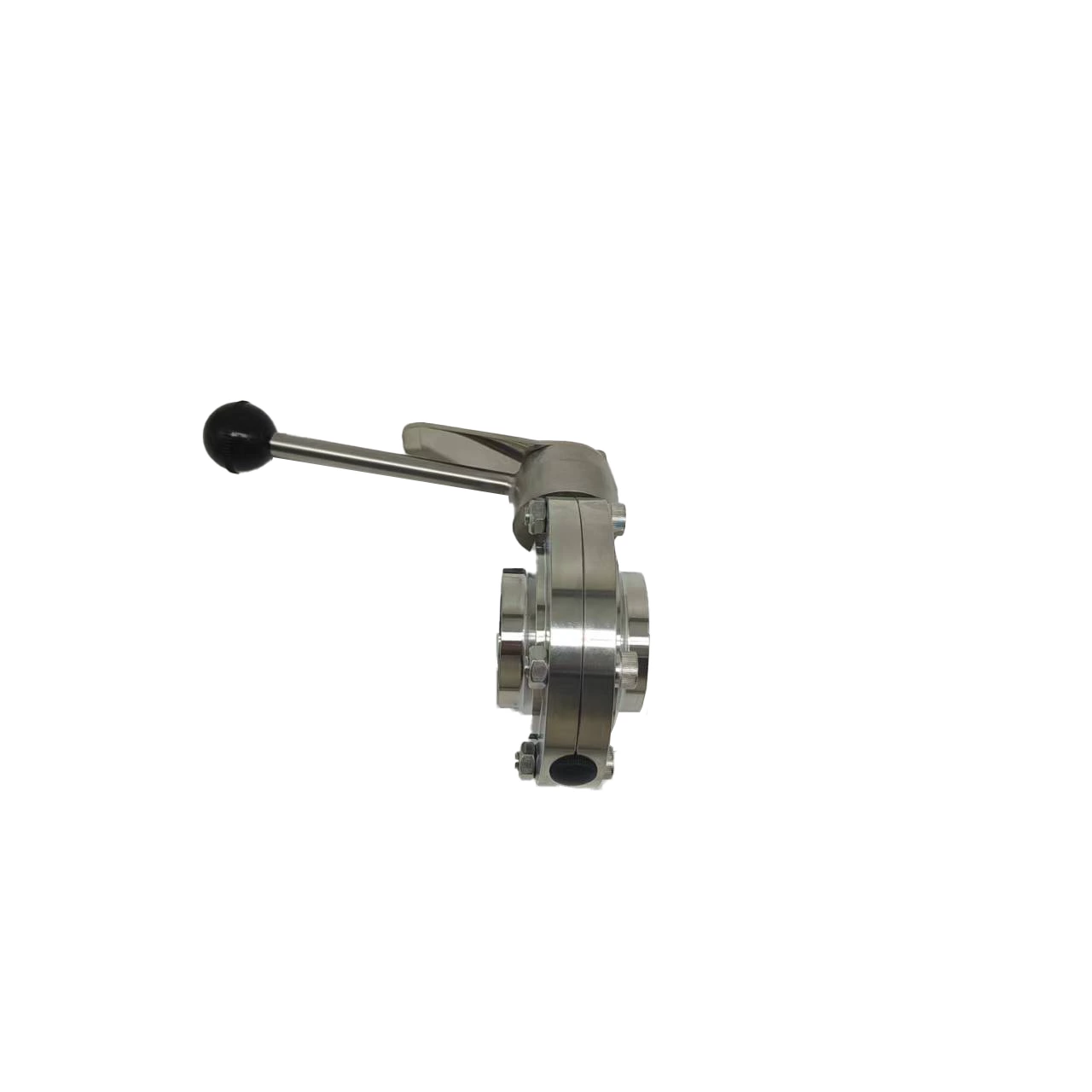 Sanitary Welded butterfly valve with stainless steel handle
