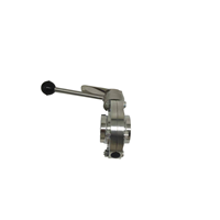 Sanitary Welded butterfly valve with stainless steel handle
